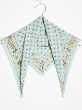 Madewell light blue green floral cotton bandana